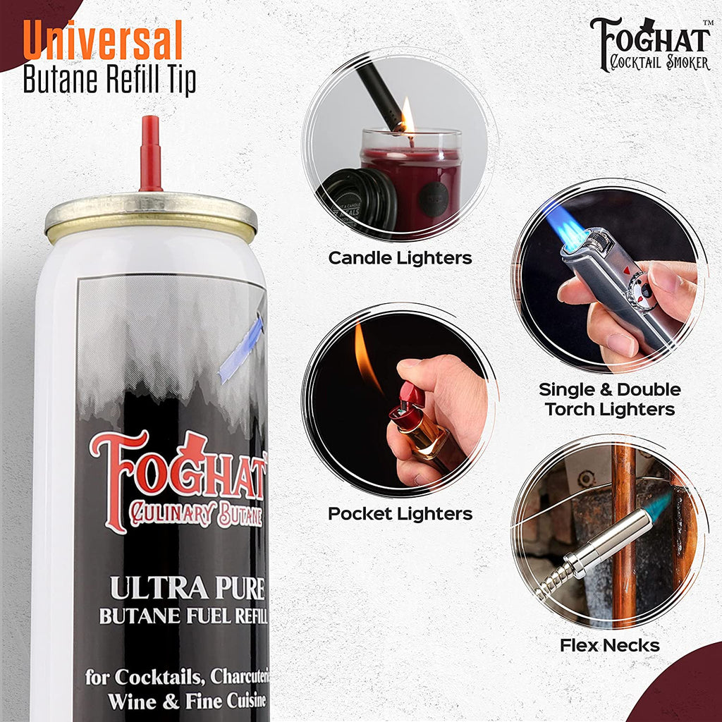 Refilling a culinary torch with Foghat butane